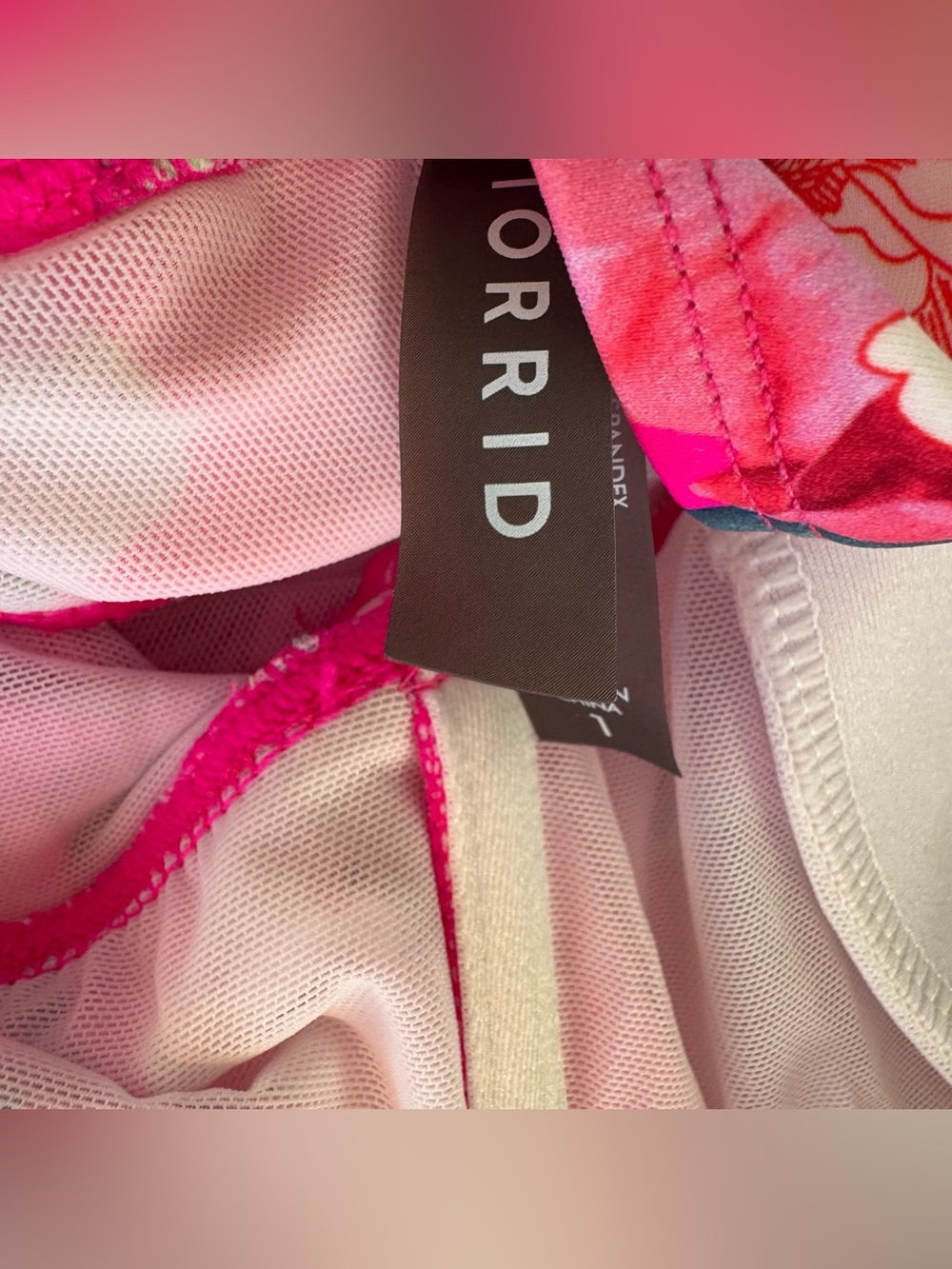 NWT TORRID Size 1X Pink One Piece Floral Swimsuit - Picture 6 of 7